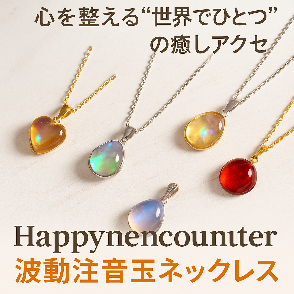 Happynencounter 波動注音玉ネックレス｜癒しと波動を感じるスピリチュアルアクセサリー