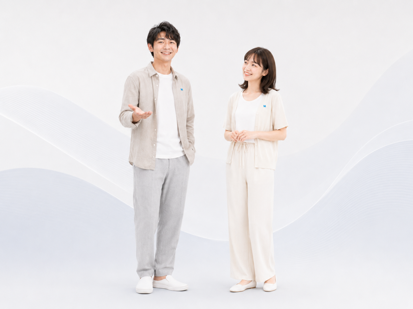 LeoとMiaが家電選びを案内するイメージ