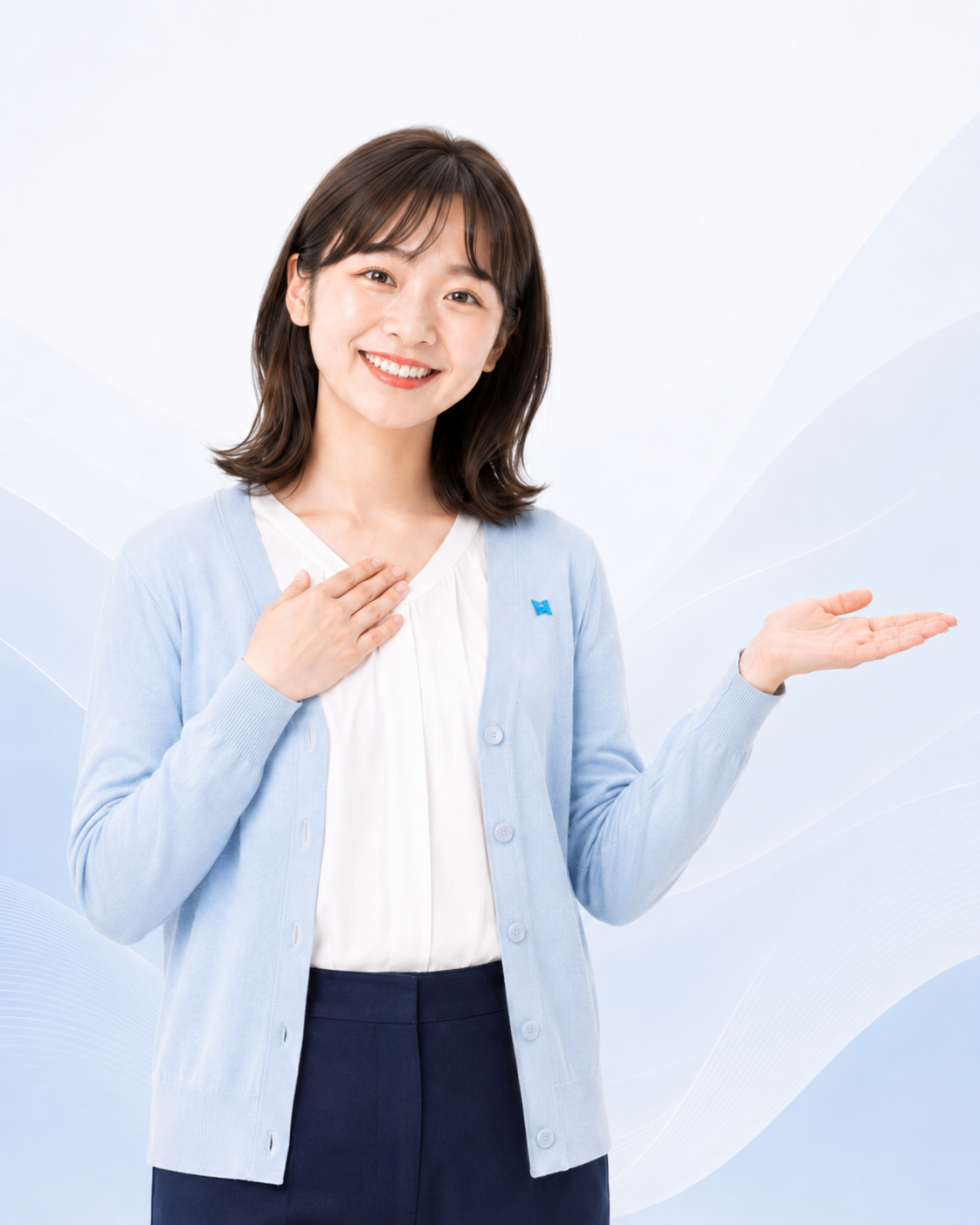 Miaが生活目線で家電選びを案内するイメージ
